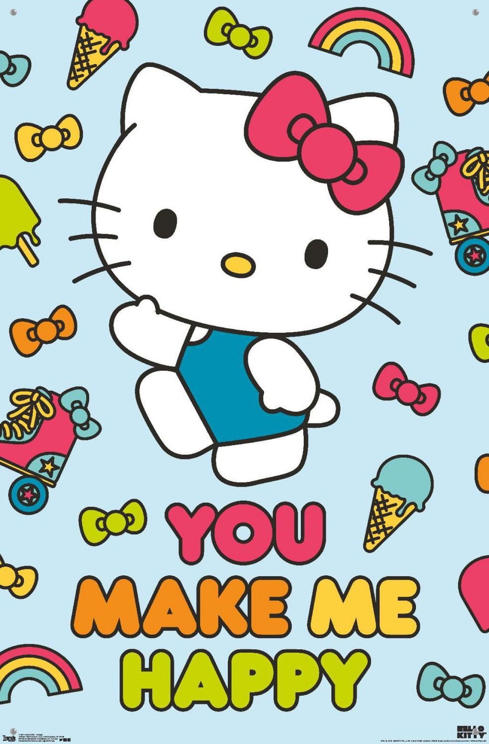 Hello Kitty - Happy Wall Poster, 22.375" x 34"