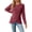 Wine Red, variant on comerut Women Fall Winter Sweater Button Decor Round Neck Long Sleeve Thick Warm Asymmetric Hem Knitted Elastic Pullover Soft Striped Texture Lady Sweater