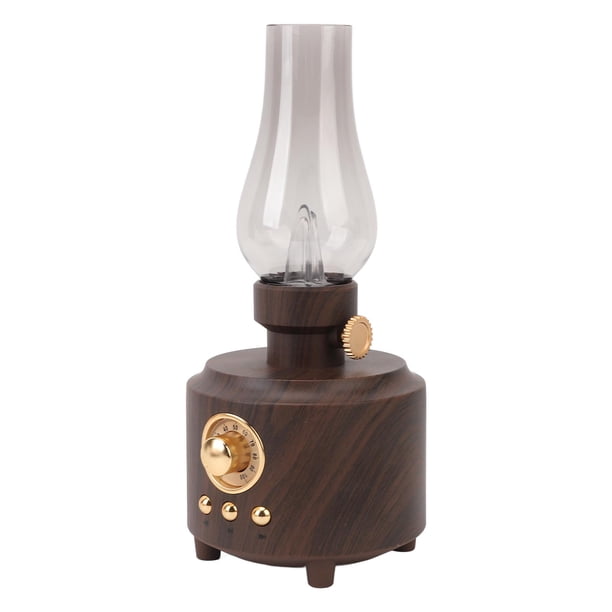Lámpara de Mesa Vintage, Altavoz retro, Lámpara de Mesita de Noche Recargable Con Batería de 1200 Mah, Lámpara de Linterta de Aceite LED para Dormitorio, Sala de