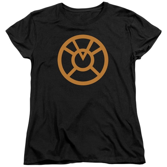 Green Lantern Orange Emblem S/S Women's T-Shirt Black