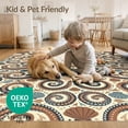 thumbnail image 4 of ODIKA 6'x9' Washable Area Rug Non-Slip, Chair-Friendly, Circle Creature Boho Decorative Round Dotted Motif Symmetrical for Dining Room, Under Table, Office Décor, 4 of 7