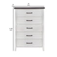 thumbnail image 5 of Benjara Akira 42 Inch Tall Dresser Chest, 5 Drawers, White Solid Wood, Gray Top, 5 of 5