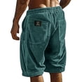 thumbnail image 2 of Mens Swim Trunks CLASSIC WEAR BEST STYLE 1979 Men's Solid Color Striped Multi-Pocket Casual Shorts Loose Fit Crop Pants with Drawstring Summer Daily Essentials Turquoise 2XL, 2 of 4