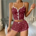 thumbnail image 2 of UDAUDU Womens 2 Piece Pajama Set Heart Print Cami Top and Shorts Lounge Pjs Set Cute Sleepwear Outfits XL, 2 of 8