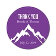 thumbnail image 1 of Darling Souvenir Round 45 Pcs Snowy Mountain Thank You Stickers Personalized Bride Groom Names And Date Envelope Seals-Violet, 1 of 4