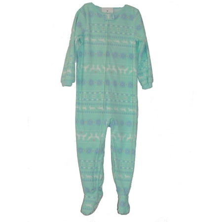 Carter's Girl's Size 4T Mint Green Fair Isle Fleece Footed Pajama ...