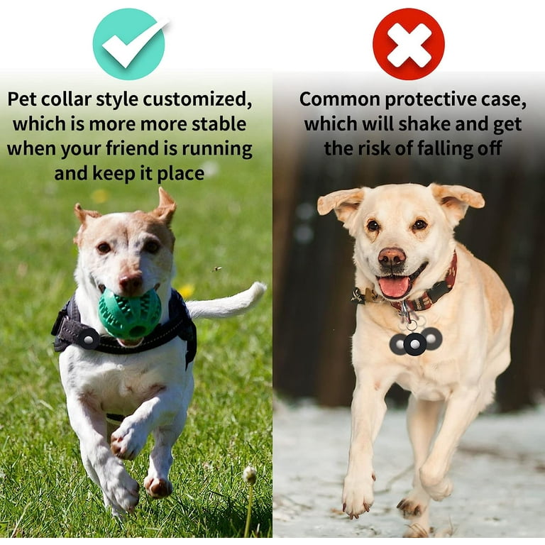 2 Pack AirTag Dog Collar Holder Silicone Pet Collar Case for Apple Airtags Anti Lost Air tag Collar Holder Compatible with Cat Dog Collars Charms Harness Backpack Accessories Black White Walmart