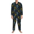 thumbnail image 3 of Fotbe Sunflowers Pattern Long Sleeve Pajama Set for Men,Sleepwear Set,2-piece Loungewear Set,Soft PJs Comfy Nightwear with Pockets-Large, 3 of 7