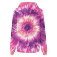 thumbnail image 7 of XPMWRP Women's Tie Dye Graphic Oversized Drawstring Sweatshirt Trendy Hoodie Fall Fashion Pullover Loose Fit Long Sleeve Sweatshirt with Pocket Purple L, 7 of 7