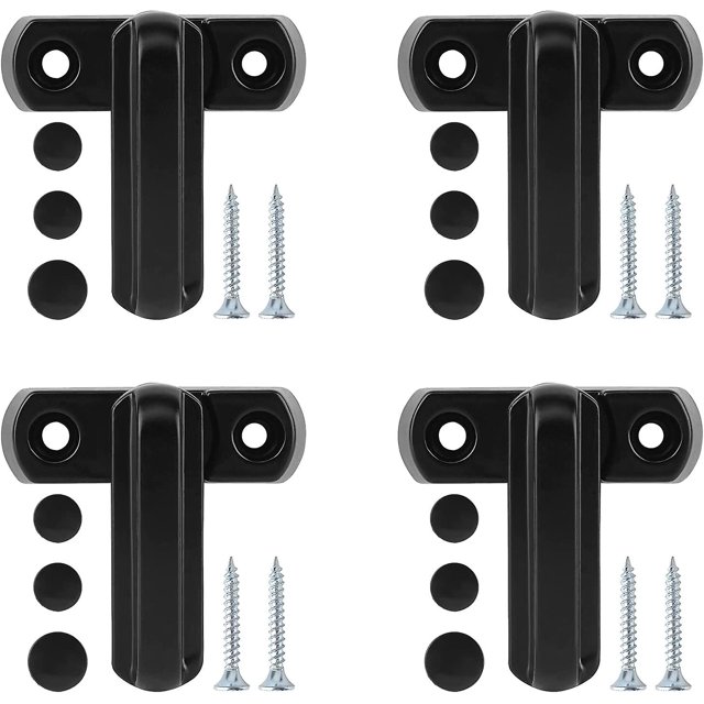 Limitador de puerta de ventana de 4 Uds., aleación de aluminio, seguridad para el hogar, Jammer de seguridad para niños, limitador de puerta adicional para puertas de ventana de Upvc/pvc, Banban negro ZefeiWu 8390615031844