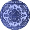 thumbnail image 1 of Ahgly Company Indoor Round Oriental Blue Industrial Area Rugs, 7' Round, 1 of 4