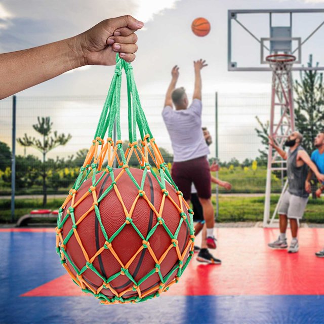 Sac en Filet de Basketball / Sac en Filet de Football / Sac de Rangement pour Entraînement Sportif / Polyester Durable / Fermeture à Cordon / Léger et Portable / s'Adapte à Plusieurs Ballons / Taille 58cm / 1 Pack / Équipement Athlétique