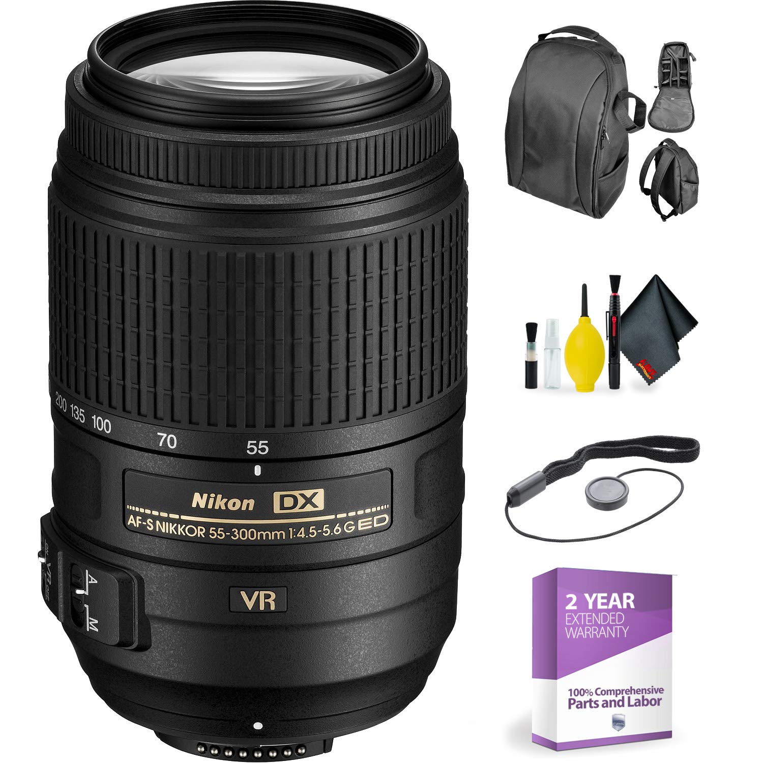 Nikon 55-300 F/4-5.6 AFS ED VR + Deluxe Lens Cleaning Kit