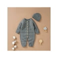 thumbnail image 2 of Bagilaanoe Newborn Baby Girl Boys Winter Jumpsuit Long Sleeve Knitted Bodysuit 3M 6M 9M 12M 18M Infant Ribbed One Piece Romper, 2 of 9