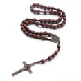 thumbnail image 1 of Collar de rosario católico de madera yuxing con cruz para joyería religiosa, 1 of 5