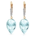 thumbnail image 2 of Galaxy Gold 14K Yellow Gold Natural Blue Topaz and Diamonds Dangle Earrings - December Birthstone - Communication & Serenity - Fine Jewelry for Women, 2 of 3