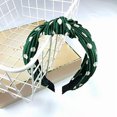 thumbnail image 4 of Ljudmp Women's Polka Dot Wide Headbands Non Slip Ruffle Top Knotted Headwrap Hair Hoop Cute Padded Hairband Trendy Headwear Green, 4 of 4