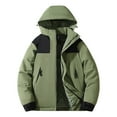 thumbnail image 2 of gbyLJF Men's Outdoor Waterproof Hooded Jacket Lightweight Solid Color Long Sleeve Coat Full Zipper Casual Jackets with Pocket, 2 of 7