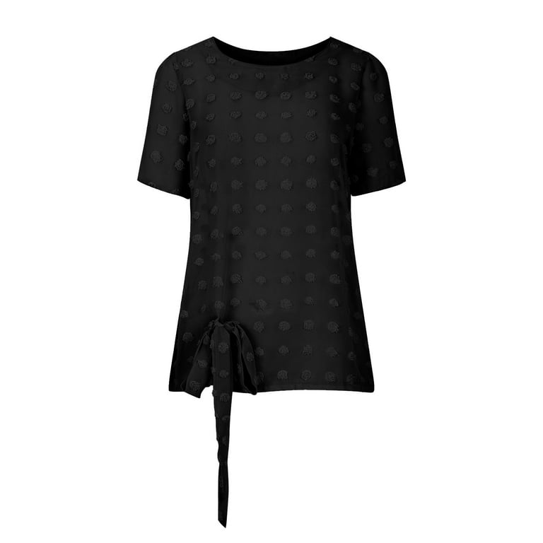 CYMMPU Short Sleeve Elegant Tunic Blouse Clearance Women's Trendy