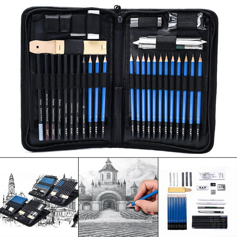 MARTCOLOR Professional Eraser Pencil Set, 6pc Eraser Pencils and 2pc  Sharpener, Erasing Small Details or add Highlights for Sketching, Charcoal