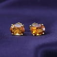 thumbnail image 2 of NYS Jewellrs 925 Sterling Silver 1.20 Ct Oval Cut Orange Citrine Push Back Stud Earring's 14K Yellow Gold Plated For Women's, 2 of 3