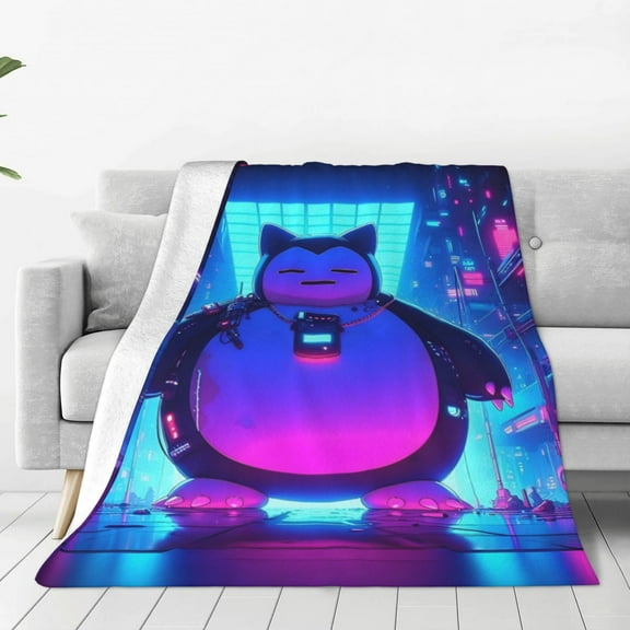 Snorlax Throw Blanket Cozy Anti-pilling flannel Bedding Gifts for Men, Women teen Adults Decor for Couch, Sofa, Bed 40x30