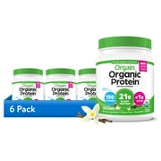 (6 pack) Orgain Organic Vegan 21g Protein Powder, Plant Based Shake Drink, Vanilla Bean 1.02lb