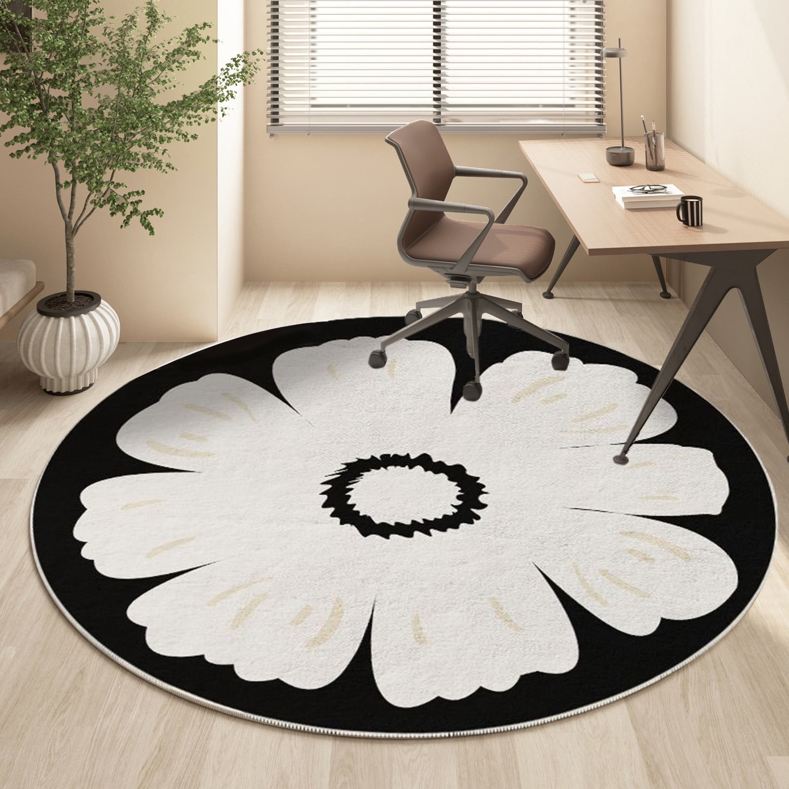 ラグ・カーペット Kyne Stamp Circle Rug by ROOM Black 6c65aad4-e947-4067-a619-