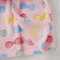 thumbnail image 3 of Atogsazn Toddler Girl Plush Fuzzy Robe Kids Printed Fleece Long Sleeve Hooded Bathrobe Winter Warm Clothes Purple 3-4 Years on Clearance, 3 of 6