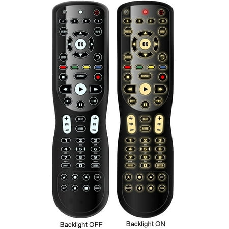 USARMT 4-in-1 Universal Backlit IR Learning Remote for use with Apple TV, Xbox One, Roku, Media Center/Kodi, Nvidia Shield, most Streamers and other A/V Devices