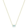 thumbnail image 7 of Trendy 14K Gold Plated CZ Chain Pendant - Dainty Birthstone Necklace for Women Jewelry Gift, 7 of 7