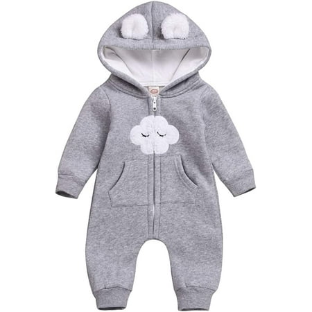 

YOUI-GIFTS Baby Girls Cloud Ear Hooded Long Sleeve Romper Bodysuit Jumpsuit for Toddler Infant