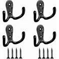 thumbnail image 1 of Black Double Claw Wall Hooks for Coats (Set of 4), 1 of 5