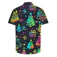 thumbnail image 2 of Mens Christmas Hawaiian Shirt Casual Button Down Shirts Funny Santa Claus Printed Blouse Short Sleeve Pullover Christmas Tree Sweatshirt Xmas Party Holiday Shirt Festive Santa Tops, S-5XL, 2 of 5