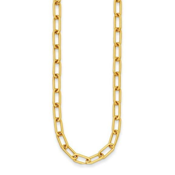 Auriga Fine Jewelry 14K Yellow Gold Polished 4.8 mm Solid Paperclip Link Chain Necklace for Women 18K"