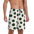 thumbnail image 2 of Kdxio Abstract Green Polka Dot Print Mens Sleep Shorts Bottoms Soft Comfy Pajama Wear Pants with Drawstring Pockets, 2 of 5