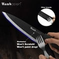 Wanbasion 16pc Black Kitchen Knife Set High Carbon SS with Sharpener, Peeler, Scissors, Acrylic