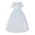 thumbnail image 2 of Ekidsbridal White Floral Lace Tulle Flower Girl Dresses Pretty Princess Ballroom Dance Gown for Toddler Girls LG2R7 2, 2 of 3
