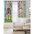 thumbnail image 2 of Easter Eggs Blackout Curtains for Bedroom Living Room Darkening Curtains 96 Inches Long Spring Watercolor Bunny Farmhouse Wooden Grain Window Curtain 2 Panels Set Window Treatment Drapes 52"x96", 2 of 9