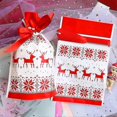 thumbnail image 4 of 26-27 Christmas Drawstring Gift Bag, 50 Pieces Per Pack, Festive Red Reindeer Christmas Gift, Cute Candy Bag, Happy Anniversary Plastic Bag, 4 of 4