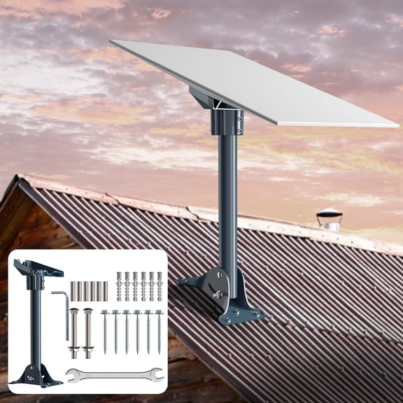 Starlink Gen 3 Roof Mount Kit with Aluminum Gen 3 Pipe Adapter - 15.7" Heavy Duty Steel Pole & Adjustable Base for Starlink Standard V3, Standard 4, and Standard 4X Dish