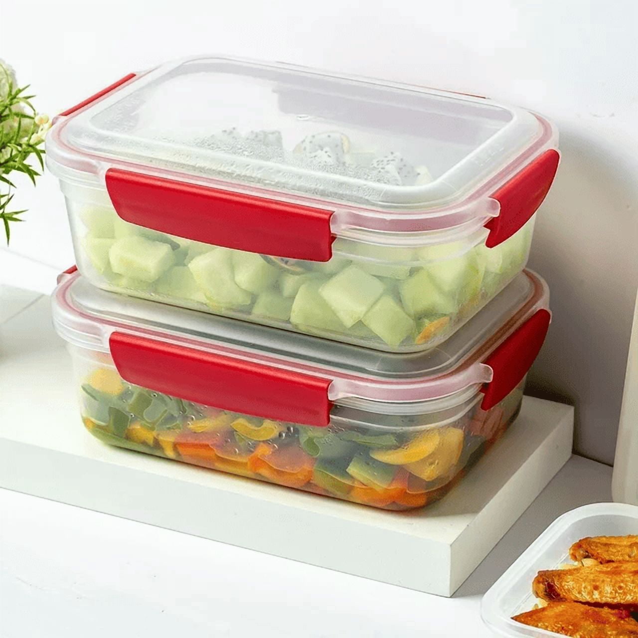 5-Piece Stackable Food Storage Containers Set, Airtight Leakproof BPA-Free Plastic Containers with Locking Lids, for Meal Prep, Pantry Organization & Kitchen Storage