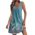 thumbnail image 2 of Teissuly Women's Casual Sundress With Pockets Summer Boho Beach Dress Floral T-Shirts Dress V Neck Loose Tank Dresses, 2 of 6