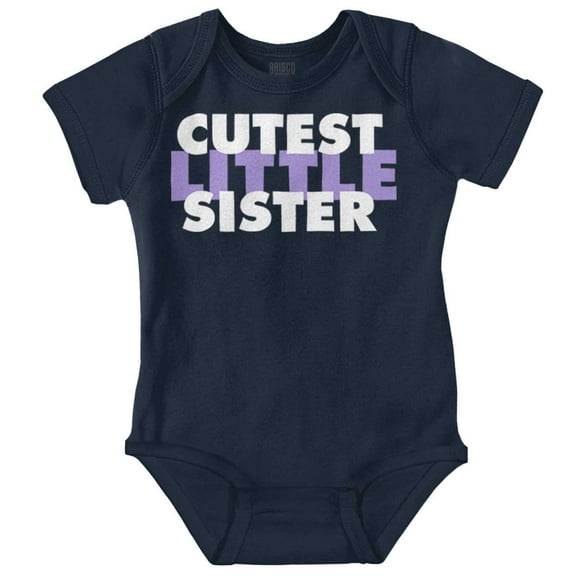 Cutest Little Sister Sibling Family Bodysuit Jumper Girls Infant Baby Brisco Brands 12M