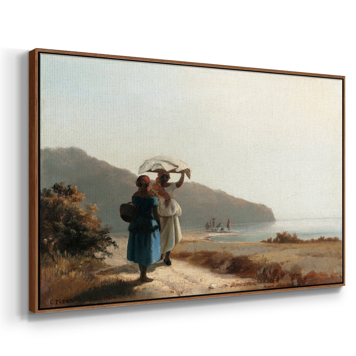 Vintage Landscape-CIX By Wexford Home Framed in Walnut Wood Gallery Wrapped Canvas 17 in. x 25 in.