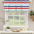 thumbnail image 3 of Blue Red Striped Valances for Windows, Decorative Rod Pocket Window Valance Curtains, Farmhouse Stripes Simple Art Short Curtain Drapes for Kitchen/Bathroom/Living Room, 2 Panels, 60" W x 18" L, 3 of 8