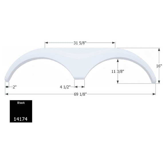 ICON Fender Skirt, Tandem, Heartland, FS763, Black