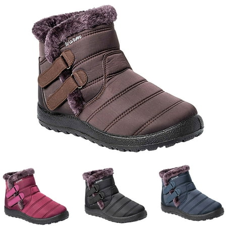 

Winter Savings Clearance! Suokom Boots for Women Women Winter Solid Color Keep Warm Ankle Shoes Plus Velvet Boot Flat Snow Boots Winter Snow Boots for Women Brown