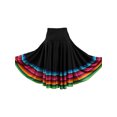 thumbnail image 4 of iiniim Womens Long Full Circle Folklorico Dance Skirts Spanish Bull Folkloric Mexican Flamenco Performance Black 55cm XL, 4 of 7