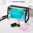 thumbnail image 4 of Neceser de viaje, bolsas de maquillaje, bolsa de afeitar transparente, bolsa de cosméticos resistente al agua, color negro, 4 of 5